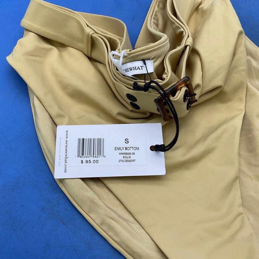 WeWoreWhat Beige/Desert Underwire Bikini Top with High-Waist Belted Bottoms - Picture 3 of 8